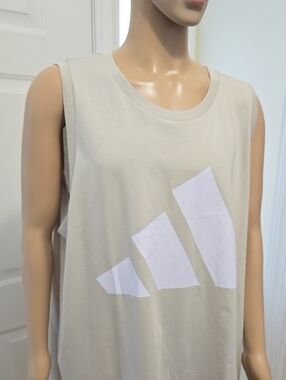 ADIDAS BRAND SIGNATURE MEN'S BIG AND TALL TAN TANK TOP SIZE 3XLT